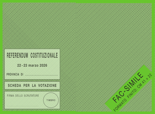 Referendum Giustizia 22-23 marzo 2026: la scheda e il quesito