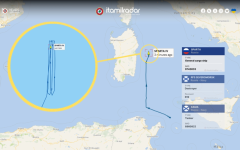 Cosa ci fa la nave russa Sparta IV al largo della Sardegna