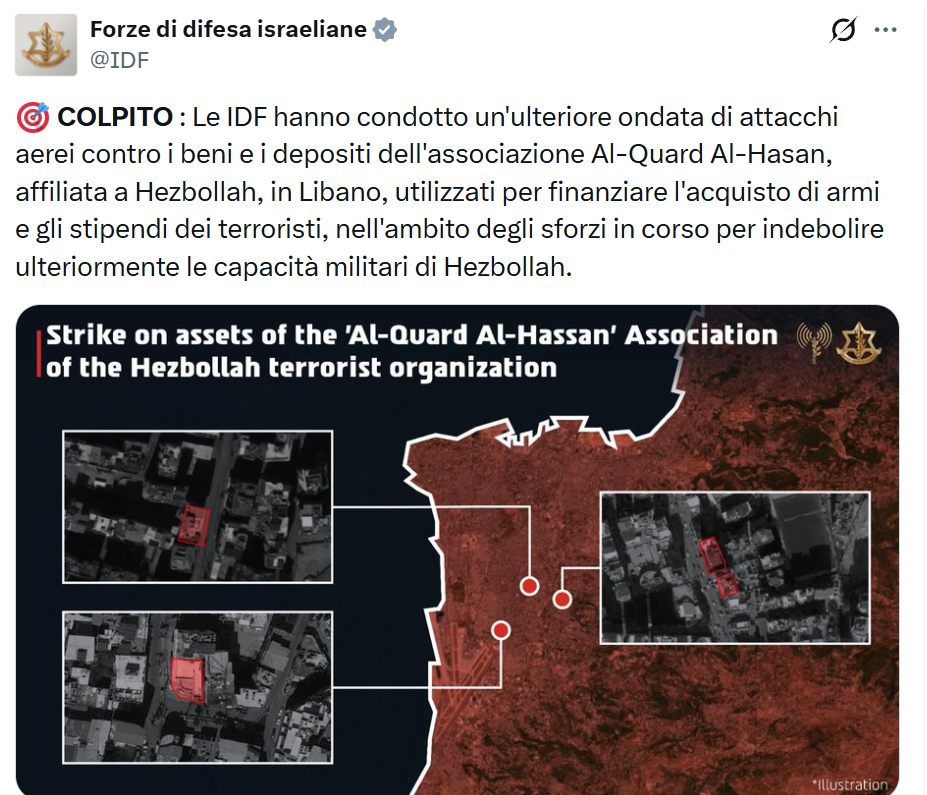 Israele annuncia raid imminenti su Tiro e Sidone e ordina l'evacuazione del Libano meridionale