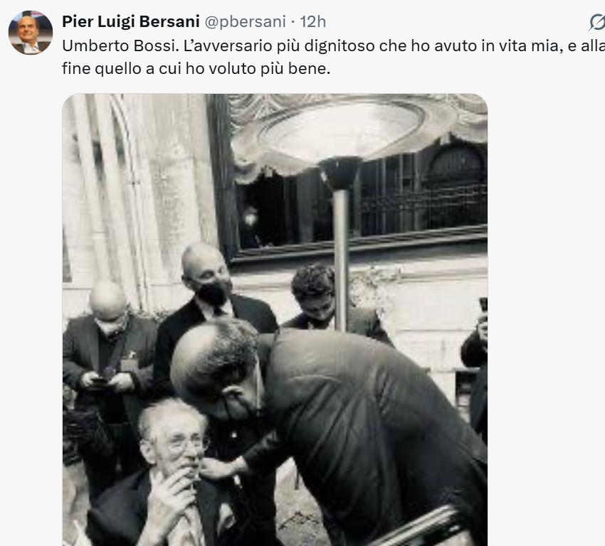 La politica ricorda Bossi. Salvini: "Ciao capo", Bersani: "L'avversario più dignitoso che ho avuto"