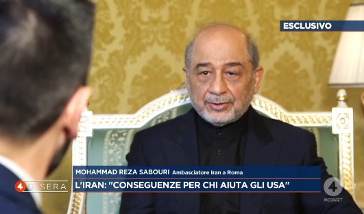 L’ambasciatore iraniano: “Non abbiamo iniziato noi la guerra. Italia Paese amico, ma se interviene ci saranno conseguenze”