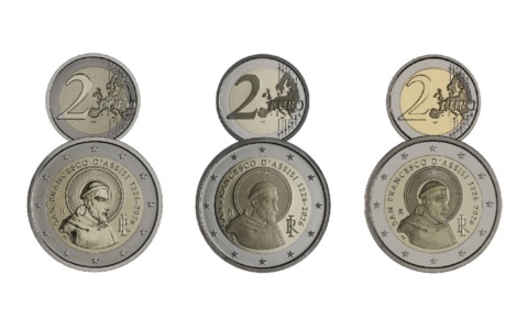 San Francesco: 2 euro per celebrare gli 800 anni dalla scomparsa