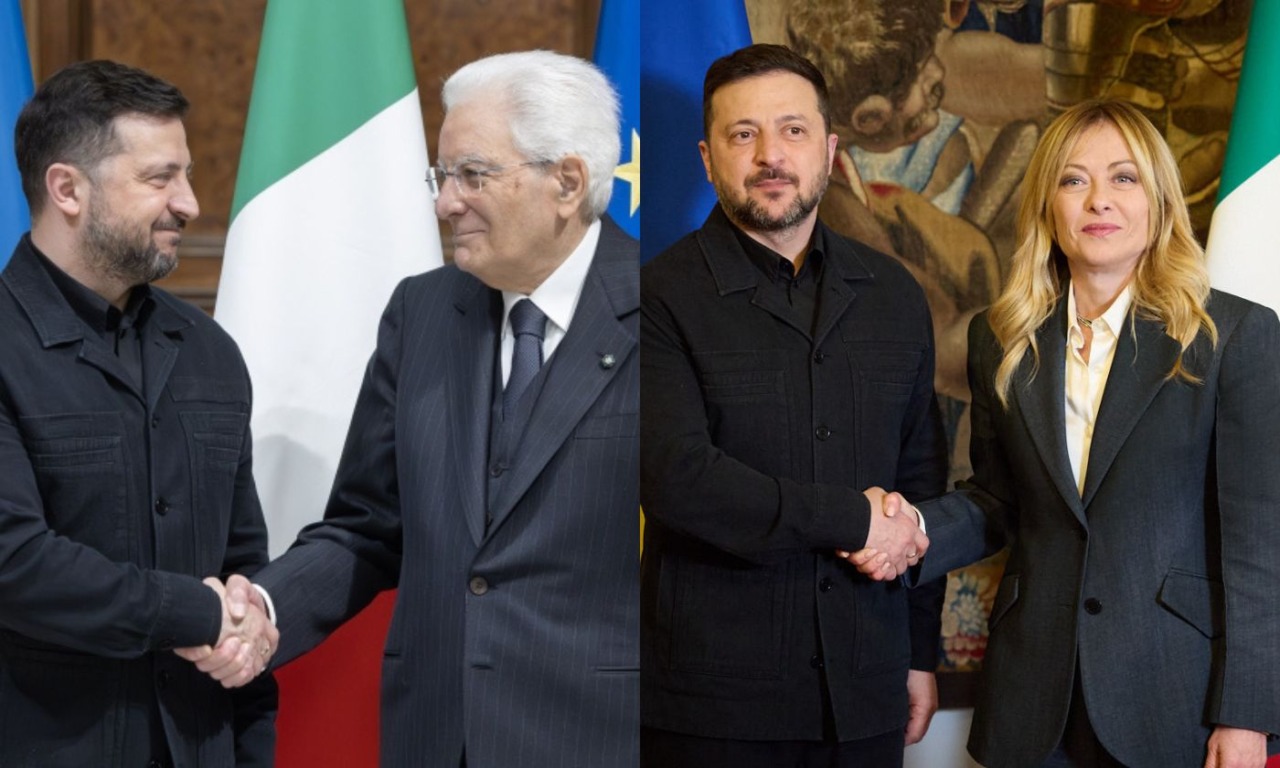 Zelensky incontra Meloni e Mattarella: “Sempre dalla parte di Kiev. Interesse comune nella produzione di droni”