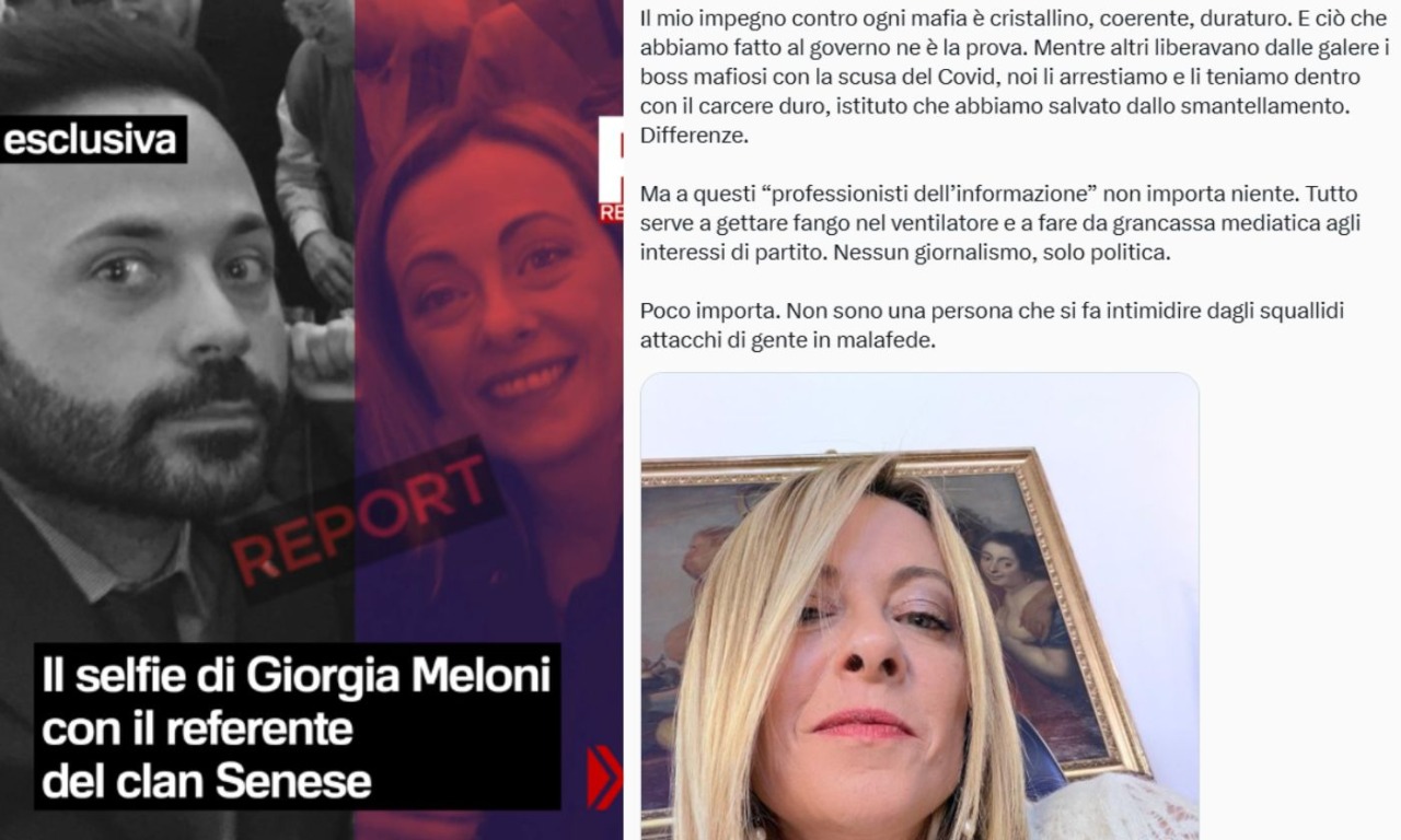 Meloni e la foto col referente del clan Senese. La Premier replica: “Faccio migliaia di selfie”