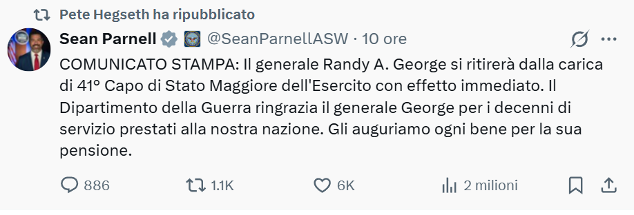 Guerra in Iran: perché Trump ha licenziato il Capo di Stato Maggiore
