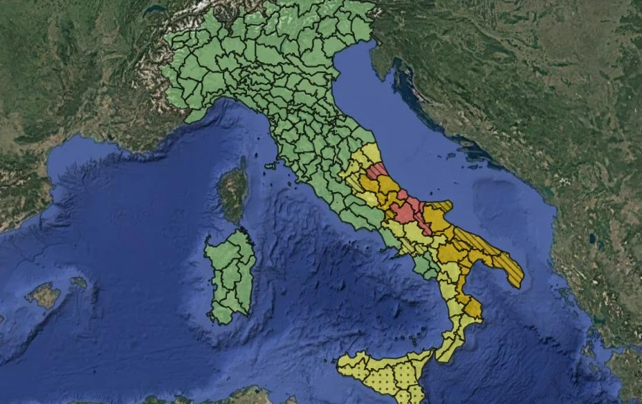 Maltempo al Sud, allerta rossa esondazioni in Abruzzo, Molise e Puglia