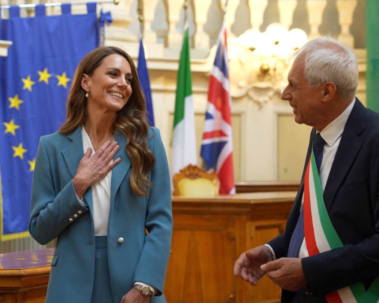 Le immagini della principessa inglese Kate Middleton a Reggio Emilia