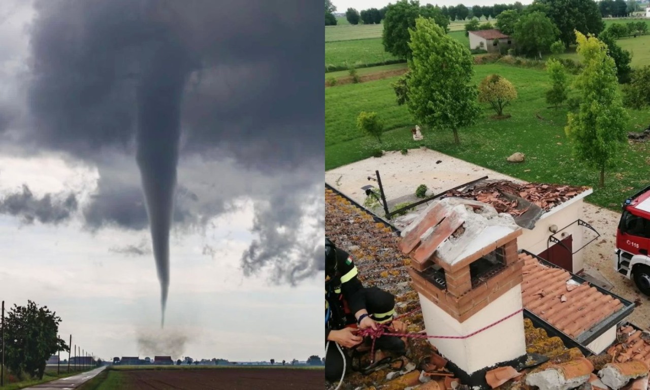 Tromba d’aria in Veneto: due tornado si formano in provincia di Rovigo