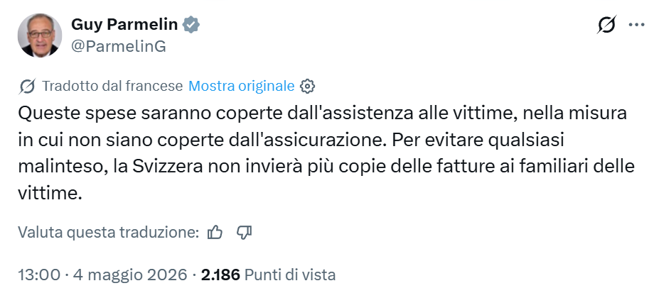 Crans Montana, la premier Meloni conferma: "Non saranno chieste le fatture sanitarie alle famiglie italiane"