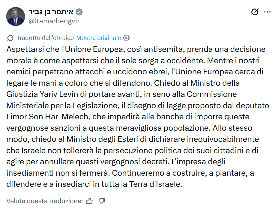 Senza più veto ungherese, sanzioni Ue ai coloni israeliani violenti
