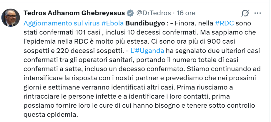 Congo, epidemia ebola dilaga: 900 casi, 200 morti