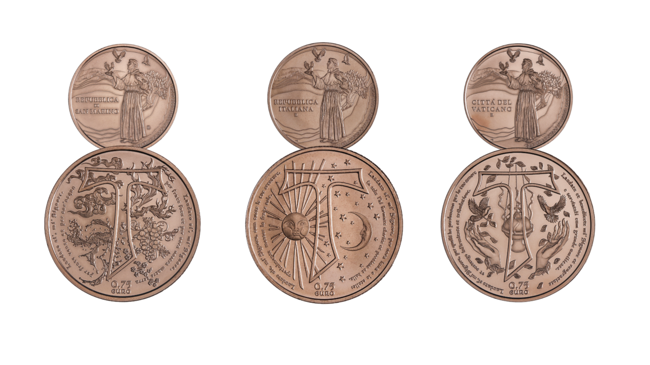 Tre Stati, un unico omaggio a San Francesco: nasce il trittico numismatico dedicato al Cantico delle Creature