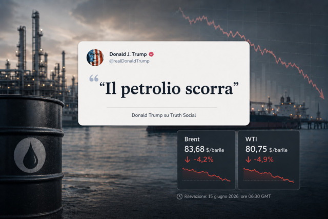 “E ora il petrolio torni a scorrere”: il post di Trump affonda Brent e WTI