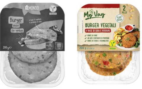 Doppio richiamo alimentare per due burger vegetali