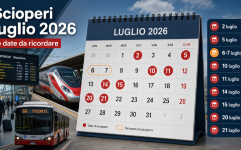 Il calendario degli scioperi a luglio 2026: aerei, treni e mezzi pubblici a rischio