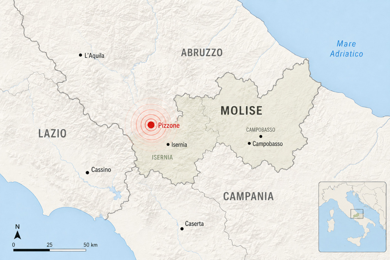Terremoto di magnitudo 4,1 in Molise: paura nella notte, gente in strada