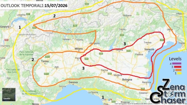 Violenti temporali in arrivo sulla Pianura Padana: allerta per grandinate record