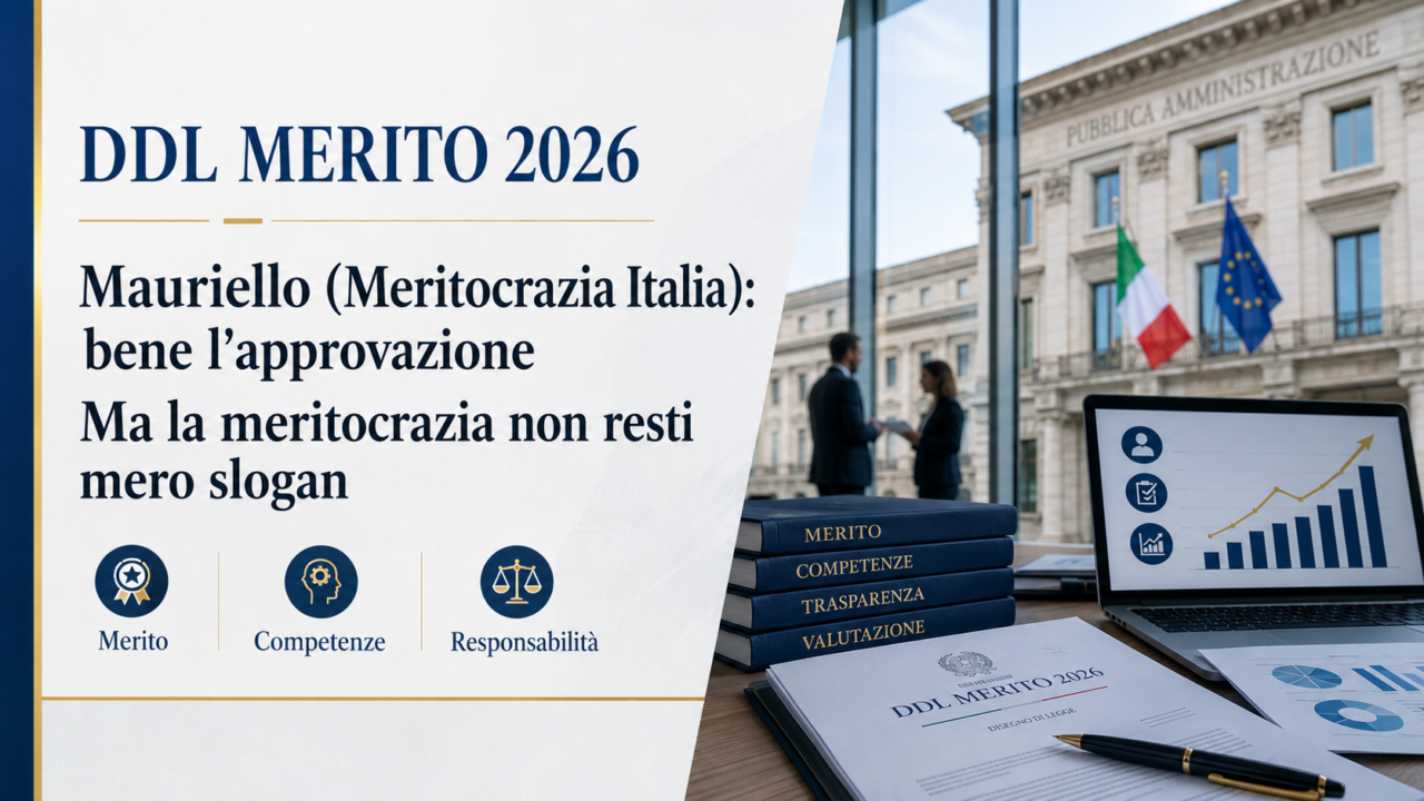 Mauriello (Meritocrazia Italia): “Bene l’approvazione del ddl Merito, ma ora la meritocrazia non resti mero slogan”