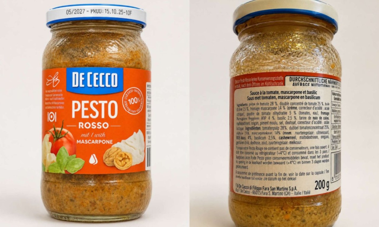 Richiamo alimentare per un pesto rosso: allergene non dichiarato sull’etichetta