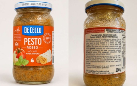 Richiamo alimentare per un pesto rosso: allergene non dichiarato sull’etichetta
