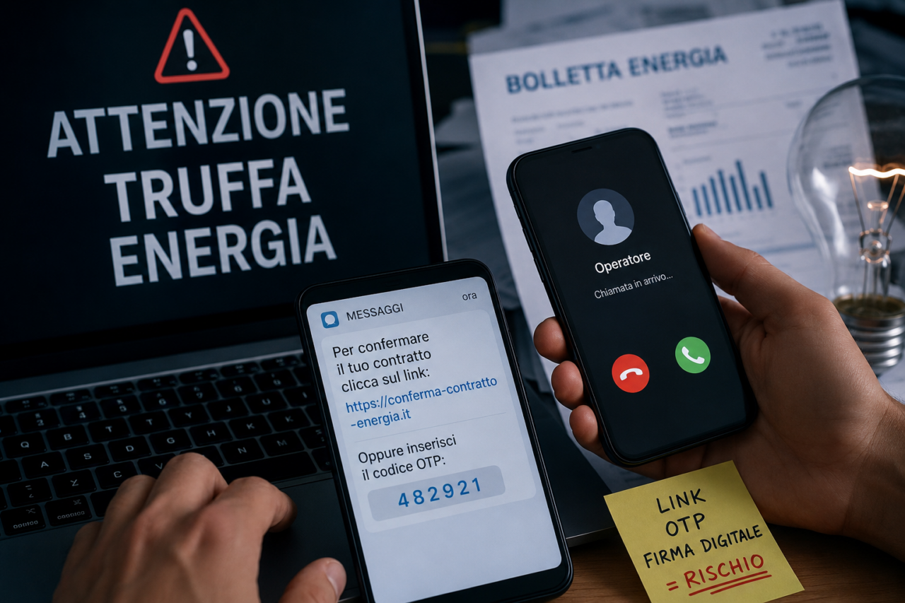 Truffe energia, il raggiro ora passa da link, codici OTP e firme digitali: ecco come funziona il nuovo sistema