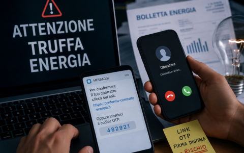 Truffe energia, il raggiro ora passa da link, codici OTP e firme digitali: ecco come funziona il nuovo sistema