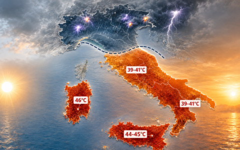 Caldo estremo e nubifragi, domani picchi fino a 46 gradi. Quando (e dove) inizia la tregua