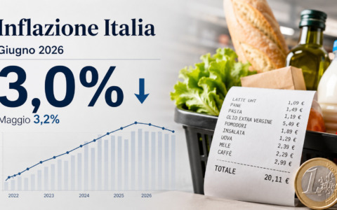 L’inflazione scende al 3% a giugno in Italia, lieve calo secondo l’Istat
