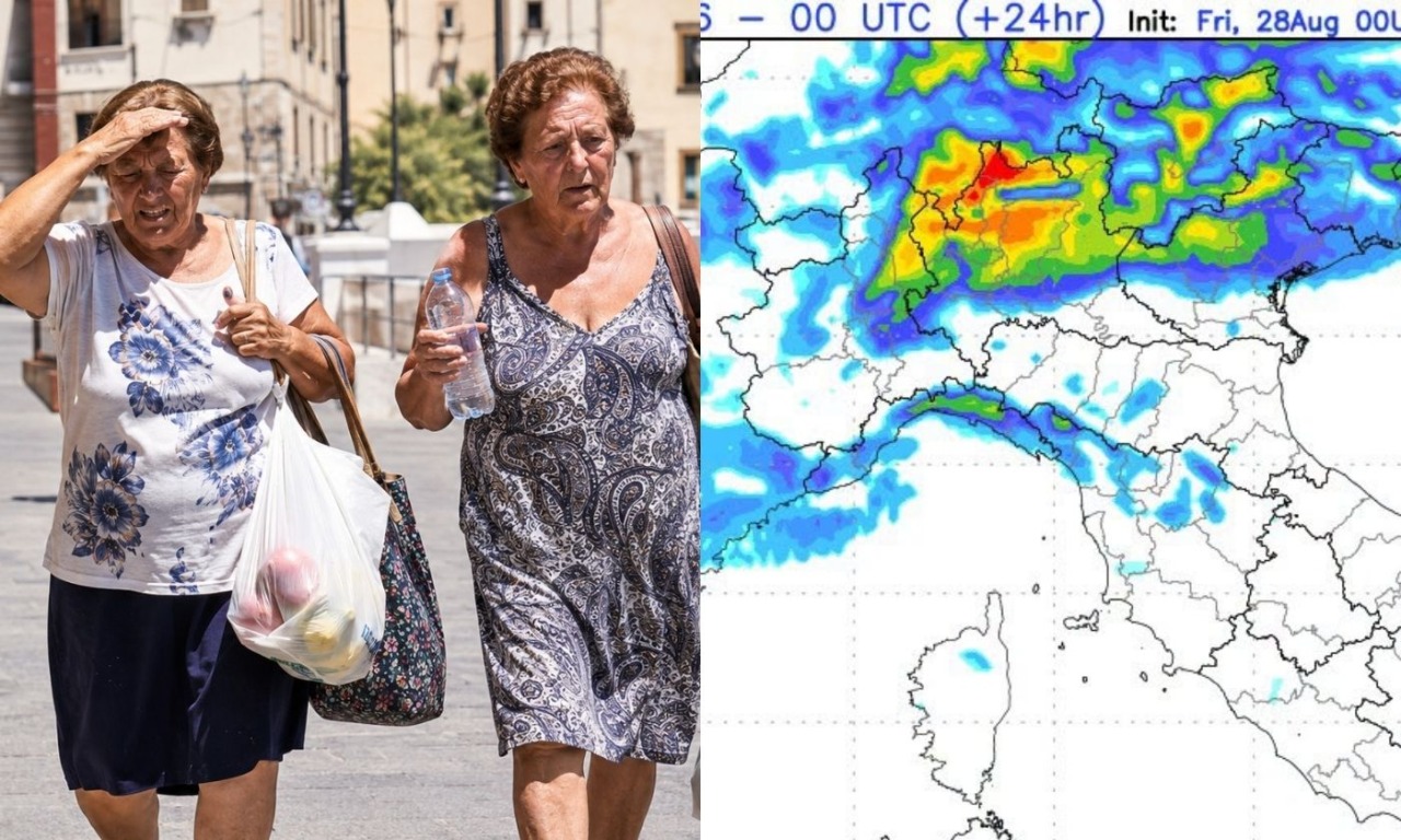 Meteo, Italia spaccata: temperature roventi al Centro-Sud, forti temporali al Nord