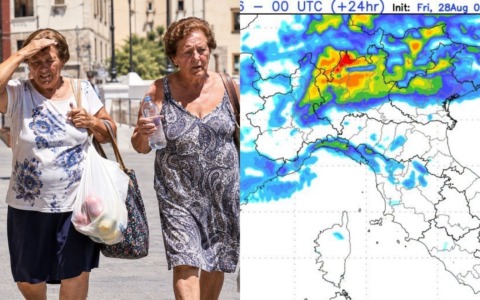 Meteo, Italia spaccata: temperature roventi al Centro-Sud, forti temporali al Nord