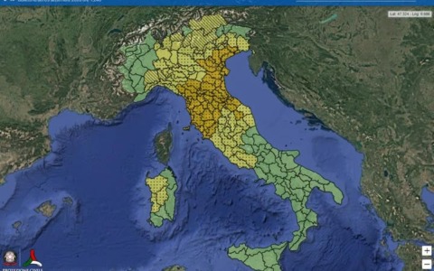 Temporali sull’Italia, scatta l’allerta: quattro regioni in arancione e 12 in giallo
