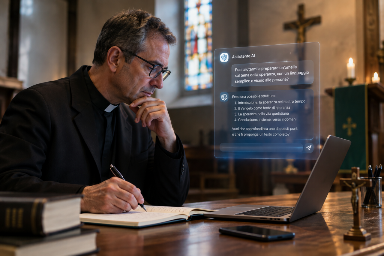 Papa Leone contro l’intelligenza artificiale per le omelie, ma in Germania la usano già 6 preti su 10